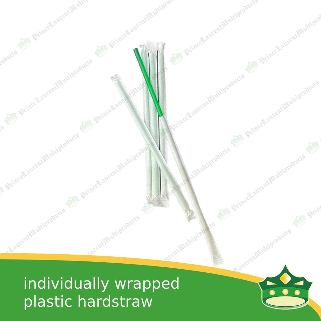 [500 pcs] individually wrapped plastic drinking straw hard straw colored for cold drinks, smoothie, icetea, cold beverages, lemonade, fruit shakes, juices