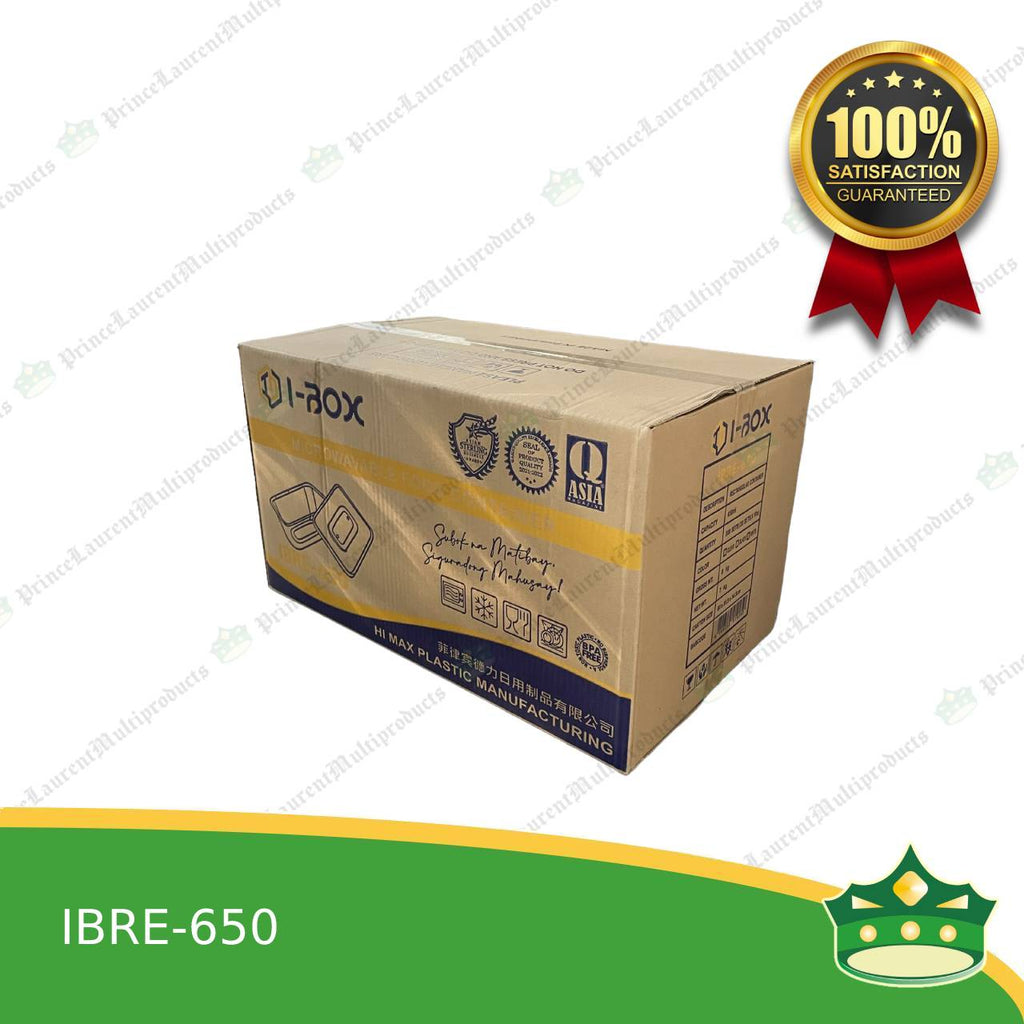 [300 pcs] IBOX brand re650 microwavable plastic rectangular clear containers take out for meals and other food products