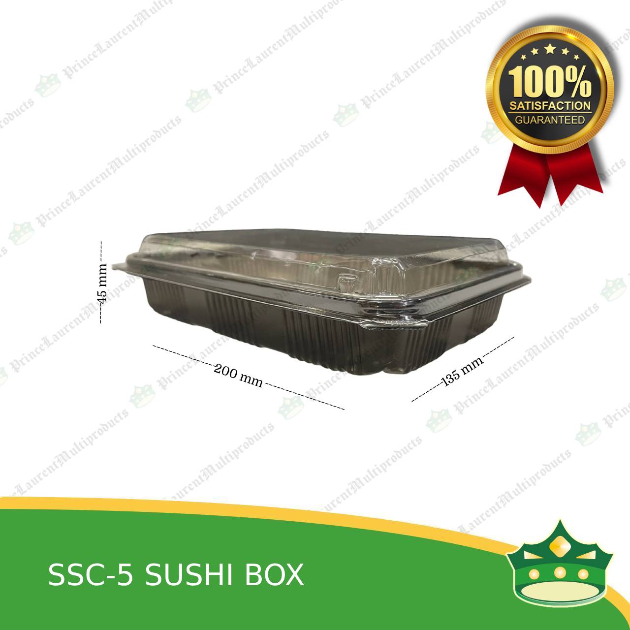 [50 pcs] sushi box clamshell half clear half black ssc-5