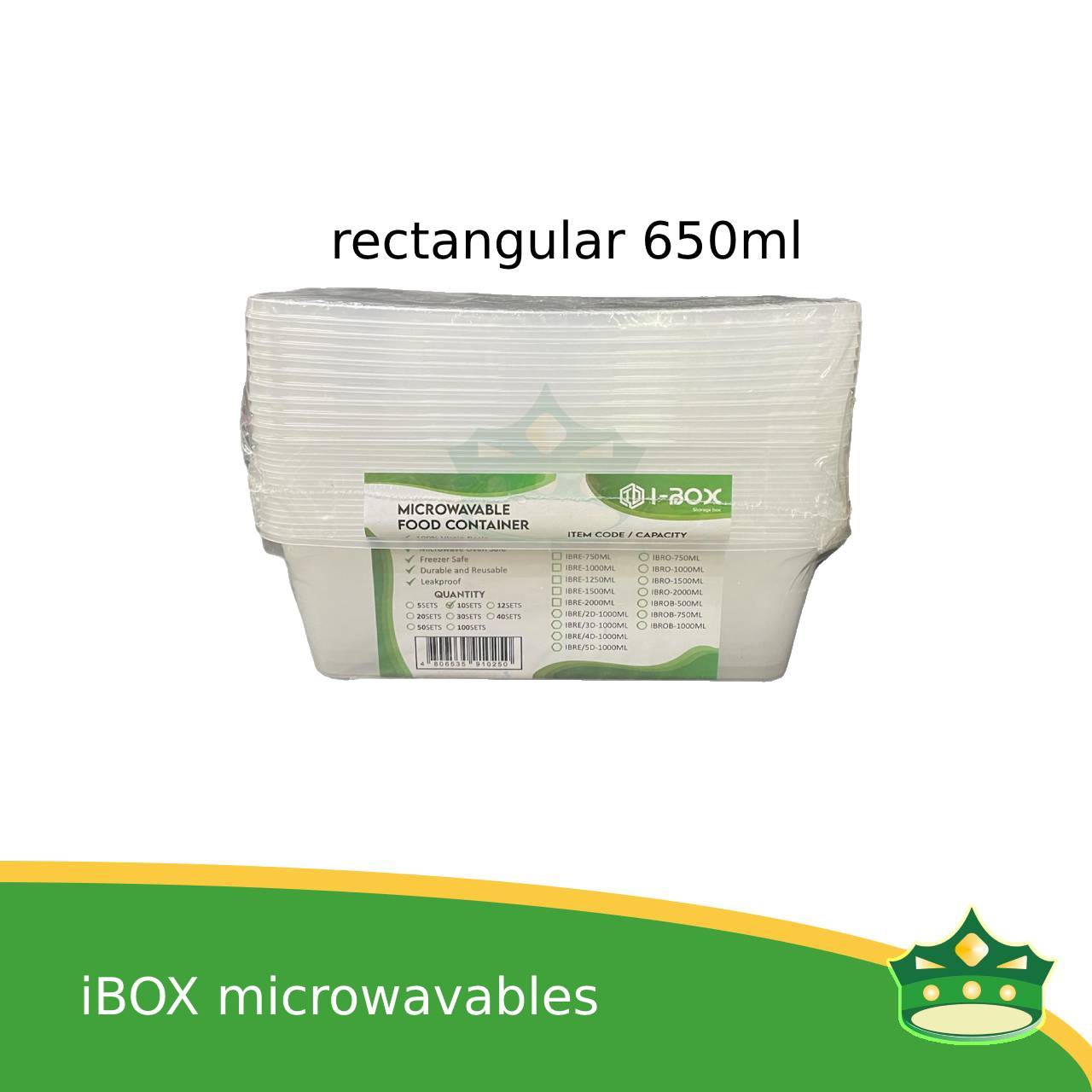 IBOX brand microwavable plastic rectangular containers take out for meals and other food products