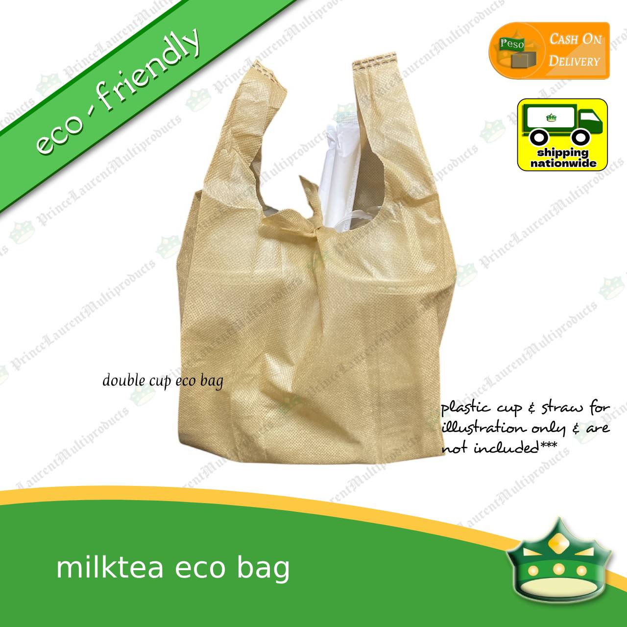 [100 pcs] milk tea eco bag milktea ecobag biodegradable sando bag reusable & environment friendly bag