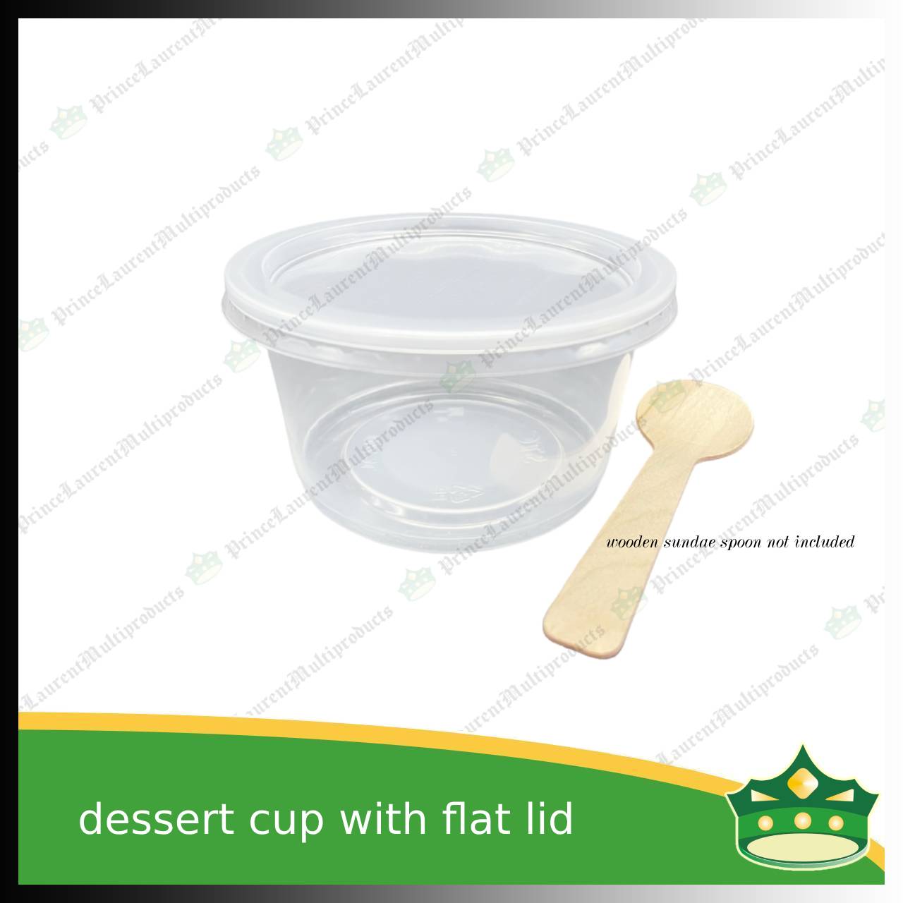 [100 pcs] dessert cup with flat LID 95mm diameter for sauces, desserts, side dishes, mini cakes, sundae or ice cream