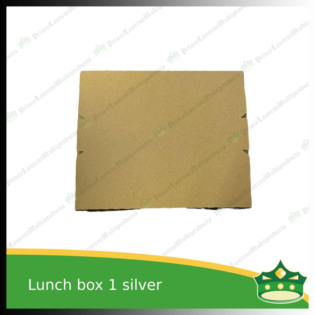 [50 pcs] paper lunch box 1 silver coated leak proof for take-out, packed meal, ulam viands, rice toppings, noodles, pansit, merienda