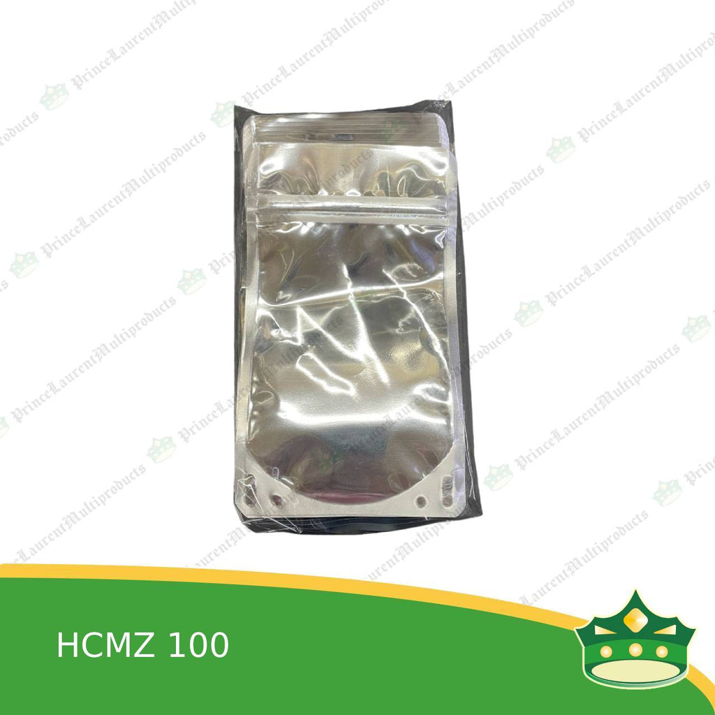 [100 pcs] standup pouch with ziplock half clear half metallized 100 x 170mm for repacking corn, peanuts, anchovies dilis, nuts, sweets, sampaloc, chicharon, snacks, baked goodies