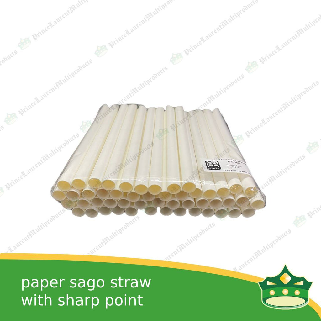 [50 pcs] paper straw boba sago straw 12mm hole with sharp pointed tip with or without wrap for milktea, shakes, boba, cold drinks, juices, milkshakes