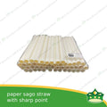 [50 pcs] paper straw boba sago straw 12mm hole with sharp pointed tip with or without wrap for milktea, shakes, boba, cold drinks, juices, milkshakes