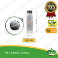 [1 pack] square PET bottles with black cap (250, 300, 330 & 500ml) as juice beverage or liquid container