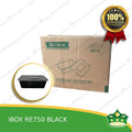 [300 pcs] IBOX brand re750 BLACK microwavable plastic rectangular containers take out for meals and other food products