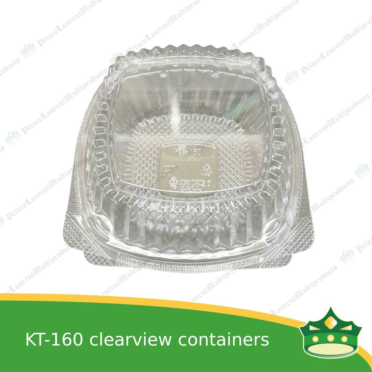 [125 pcs] clear clamshell KT-160 OPS clearview food containers for any food products, muffins, cakes, chiffon, cupcakes, salad, fruit, baked goods