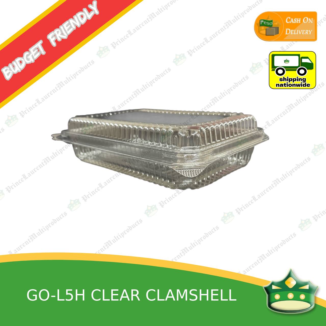 [50 pcs] clear clamshell GO-L5H C301 OPS clearview food containers for any food products, Leche flans, tarts, macaroons, salad, fruits, baked goods