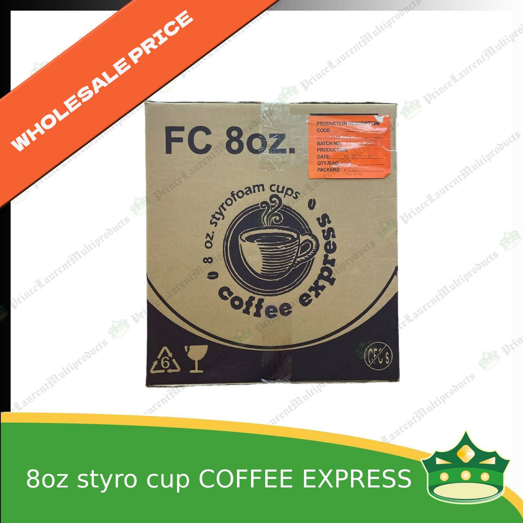 [1 case] 8oz styro cup Coffee express brand for hot coffee, hot tea or hot chocolate and other hot beverages