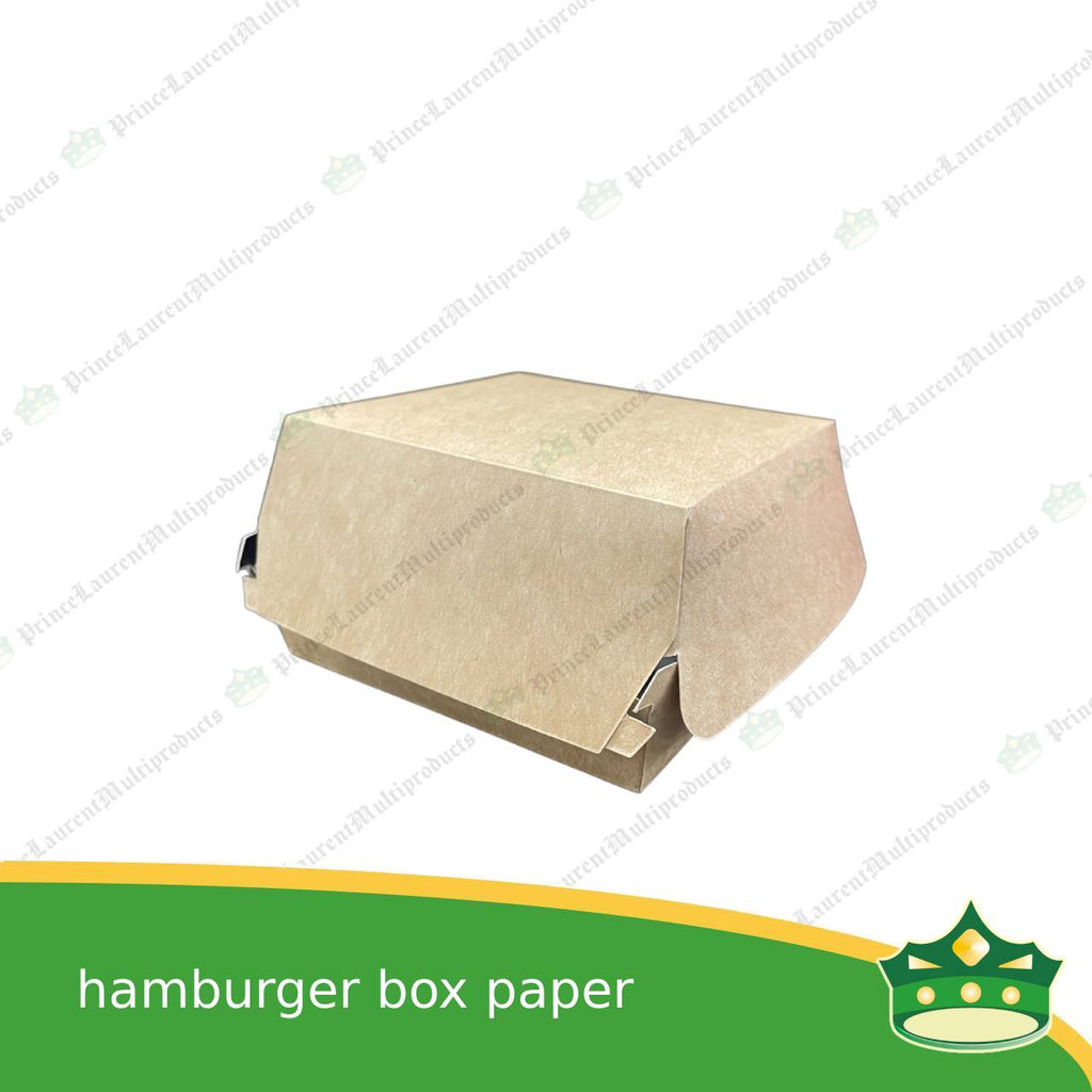 [25 pcs] hamburger box kraft silver coated leak proof for hamburgers, siopao, small meal, take-out, packed meal, ulam viands, rice toppings, noodles, pansit, merienda