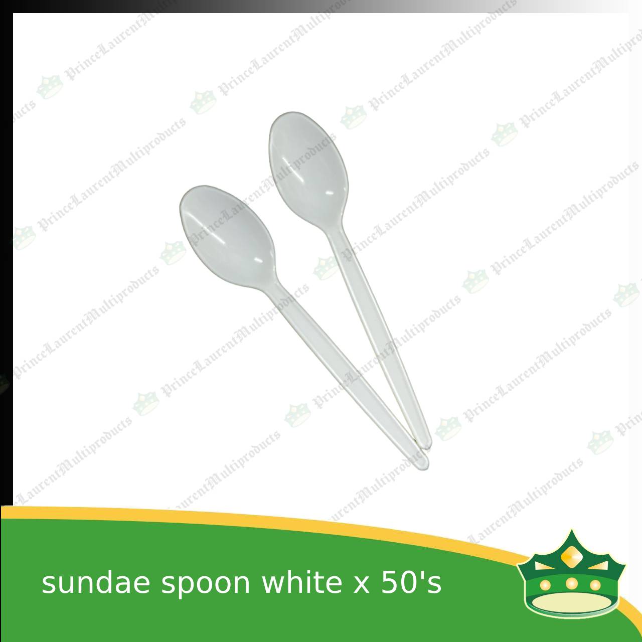[50 pcs] sundae, dessert or mini plastic spoon white