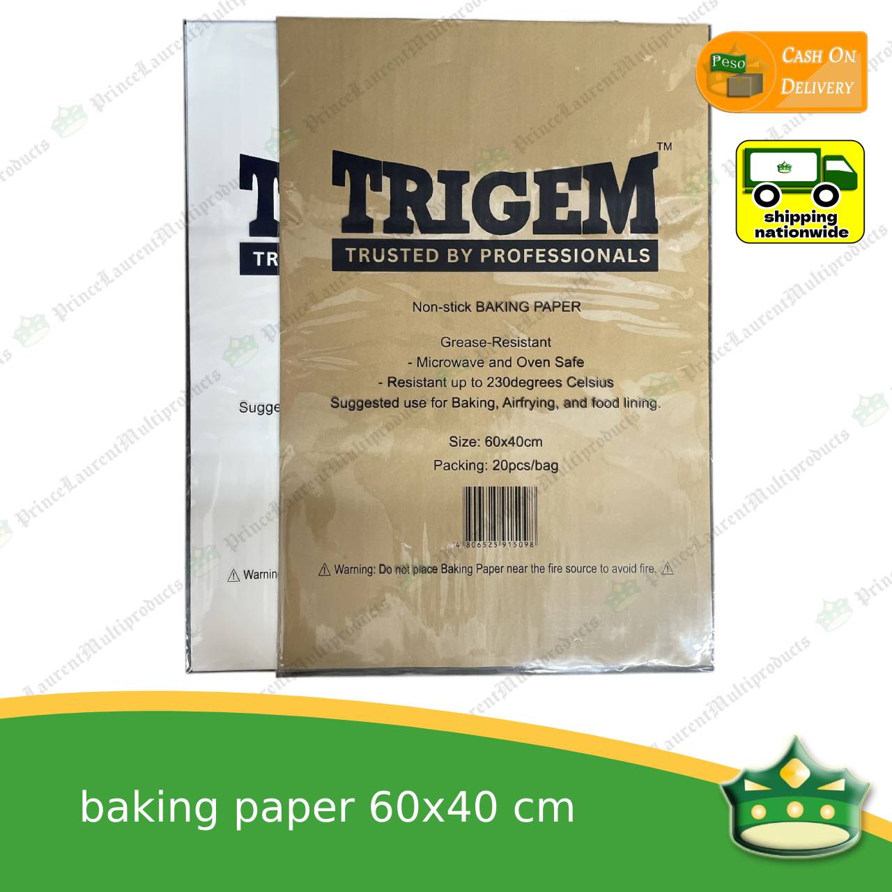 [20 pcs] Baking paper cut-sized 60x40 cm for bakers, restaurateur, hotels hassle-free and convenient
