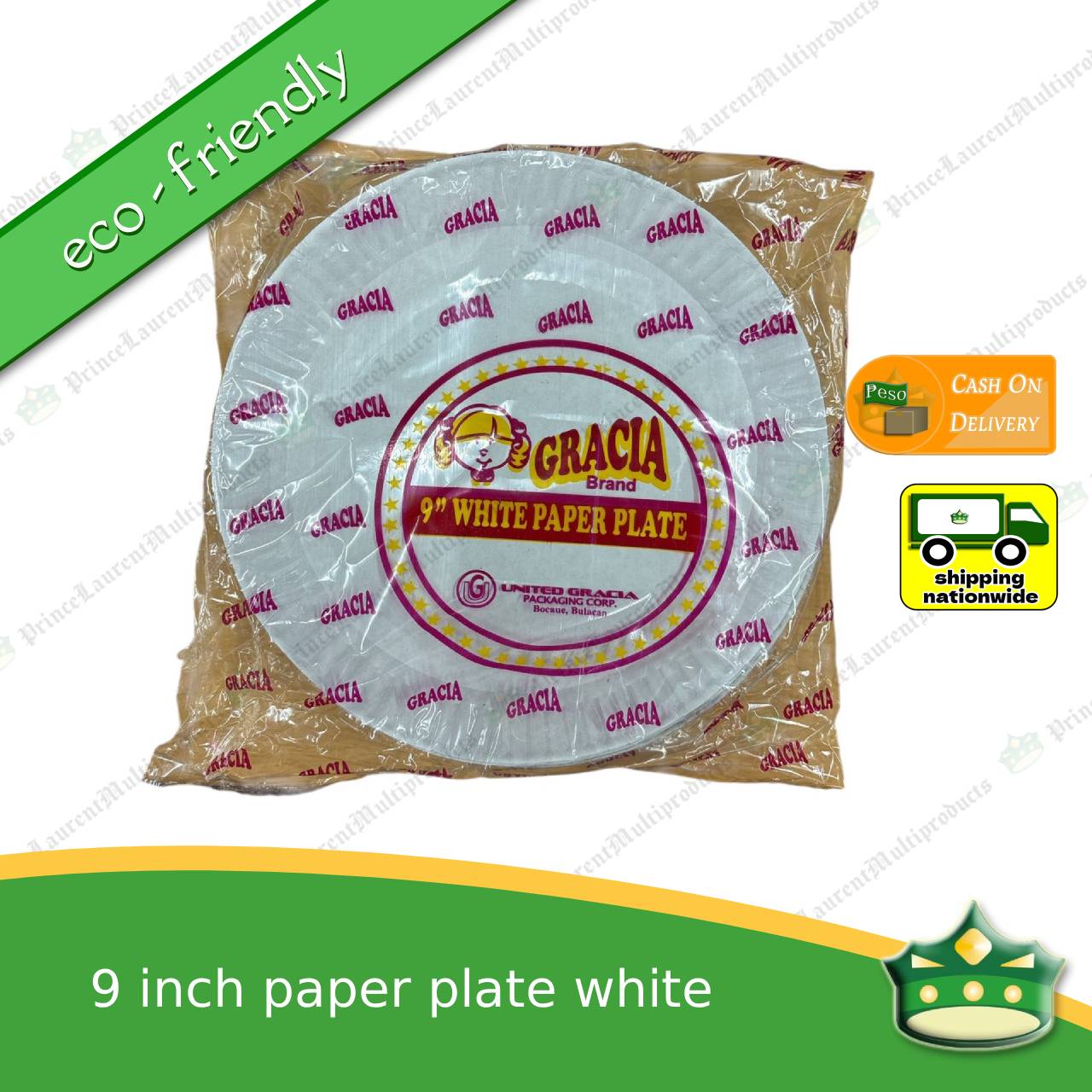 [44 pcs] 9 inch paper plate white use as disposable serving dish for all occasions