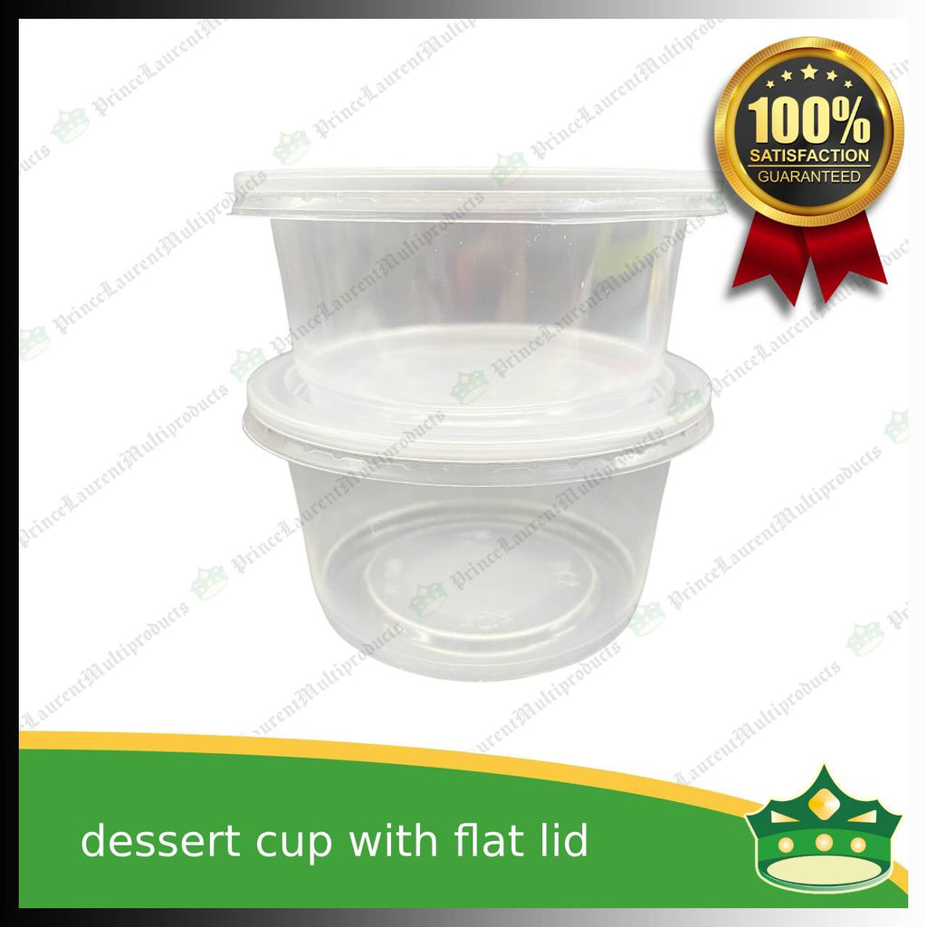 [100 pcs] dessert cup with flat LID 95mm diameter for sauces, desserts, side dishes, mini cakes, sundae or ice cream