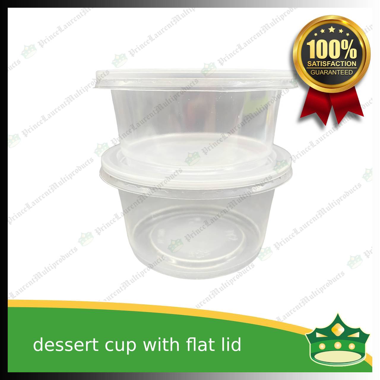 [100 pcs] dessert cup with flat LID 95mm diameter for sauces, desserts, side dishes, mini cakes, sundae or ice cream