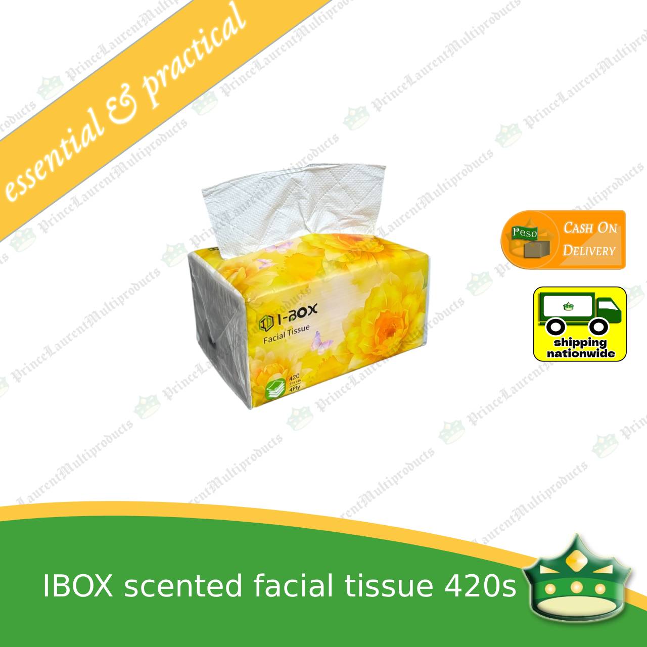 [420 sheets] facial tissue scented floral white 420's IBOX for personal, office or household uses