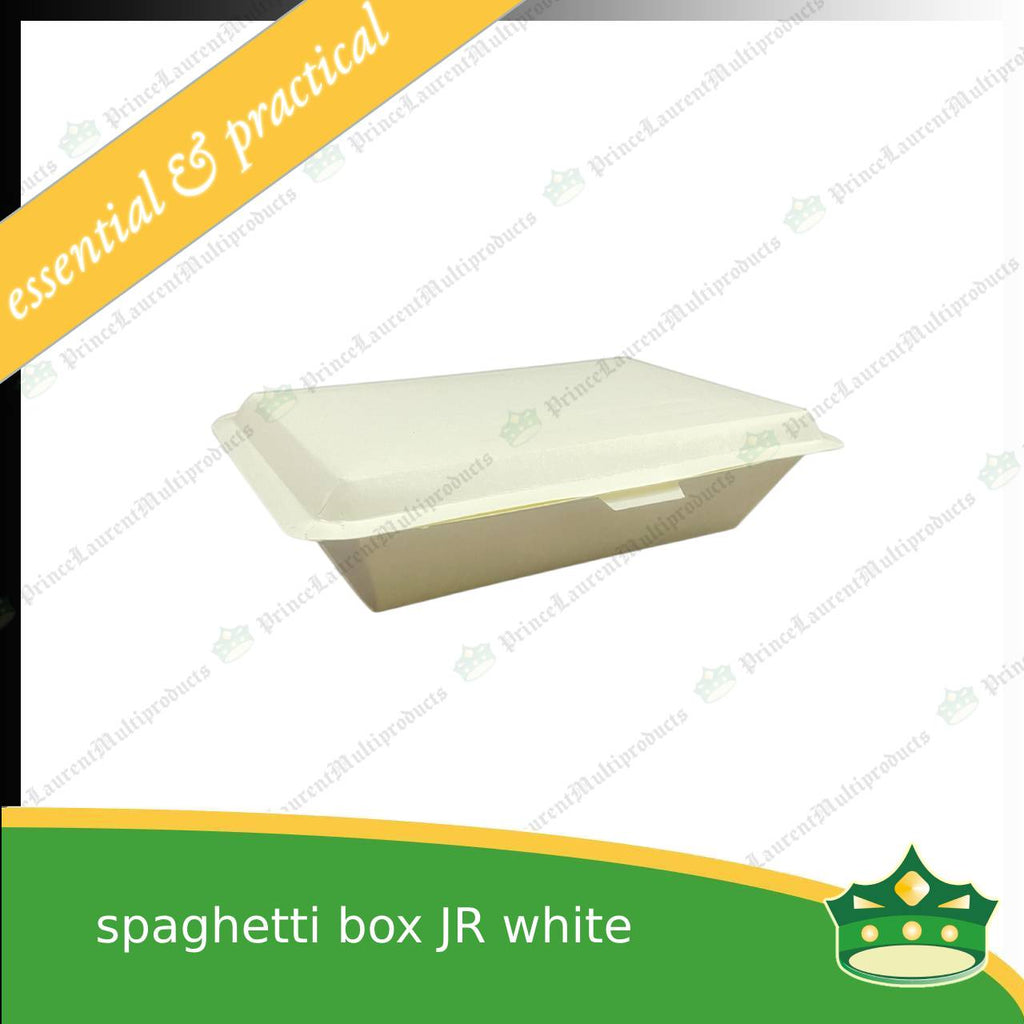 [50 pcs] paper spaghetti box JR WHITE LAMINATED for take-outs and delivery of meals (please read description scroll down below)