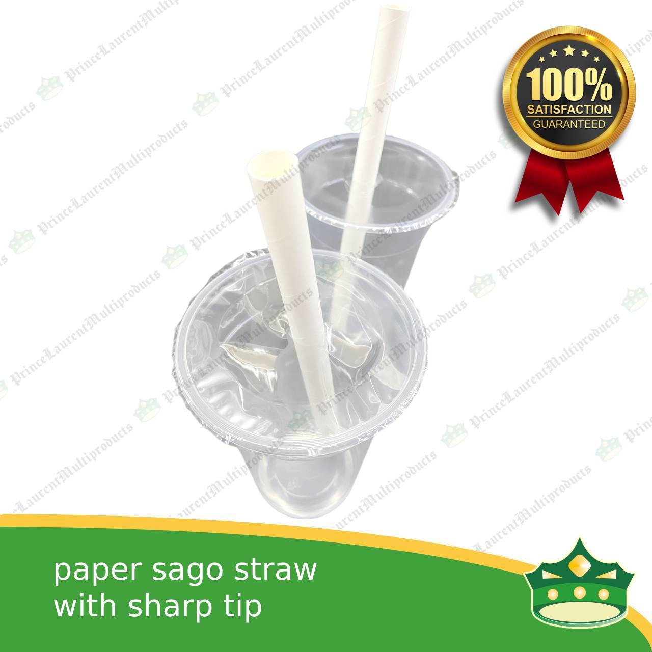 [50 pcs] paper straw boba sago straw 12mm hole with sharp pointed tip with or without wrap for milktea, shakes, boba, cold drinks, juices, milkshakes