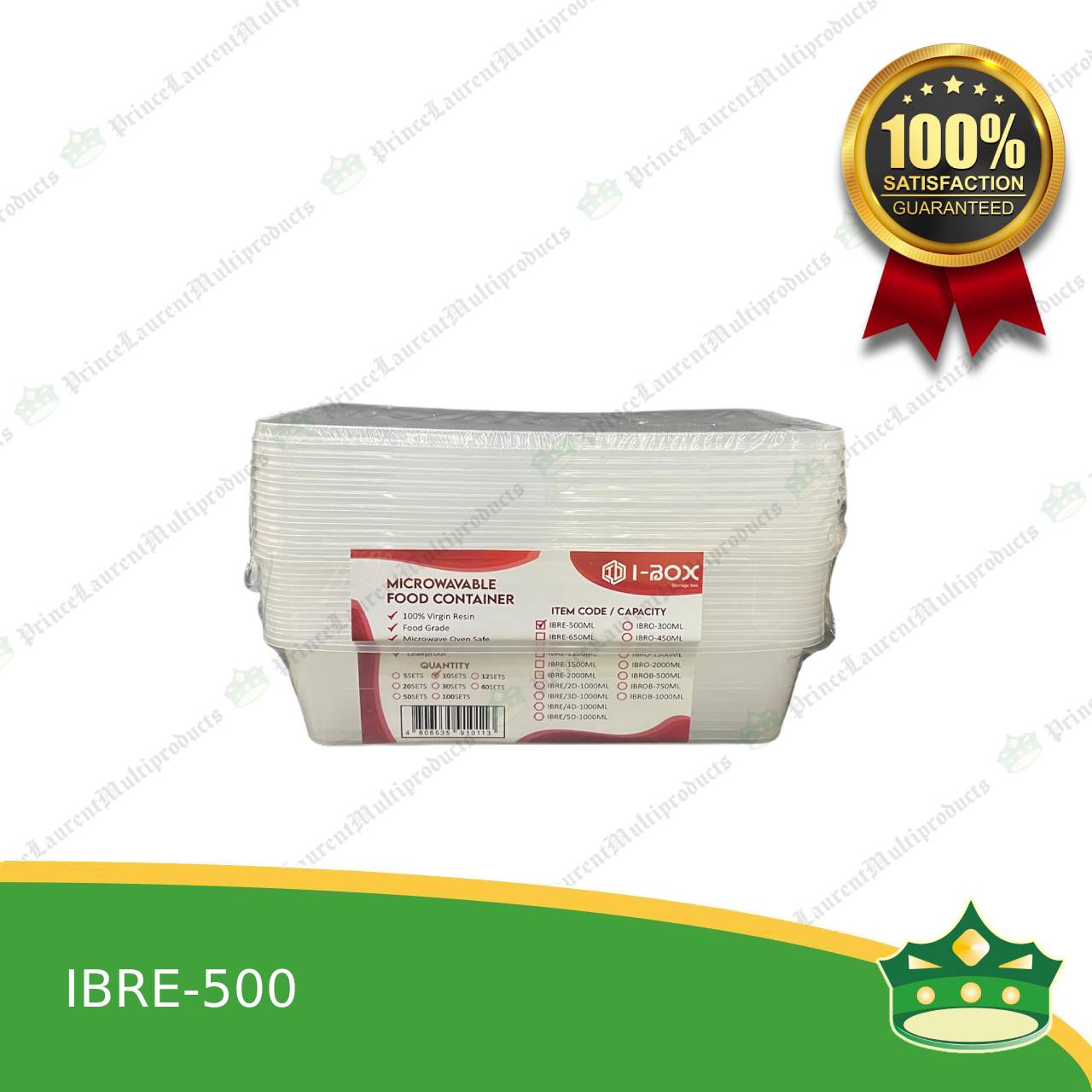 [300 pcs] IBOX brand re500 microwavable plastic rectangular clear containers take out for meals and other food products