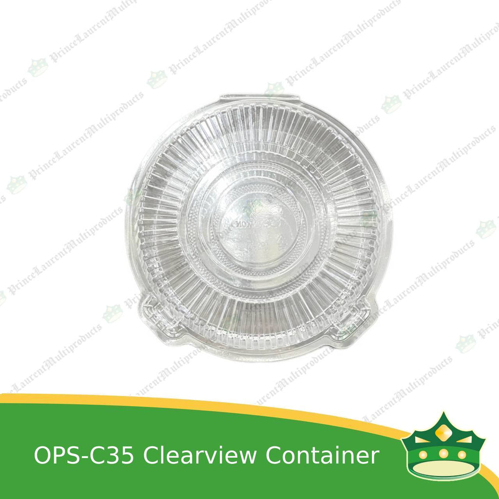 [50 pcs] clear clamshell OPS-c35 round OPS clearview food containers for any food products, muffins, cakes, chiffon, cupcakes, salad, fruit, baked goods