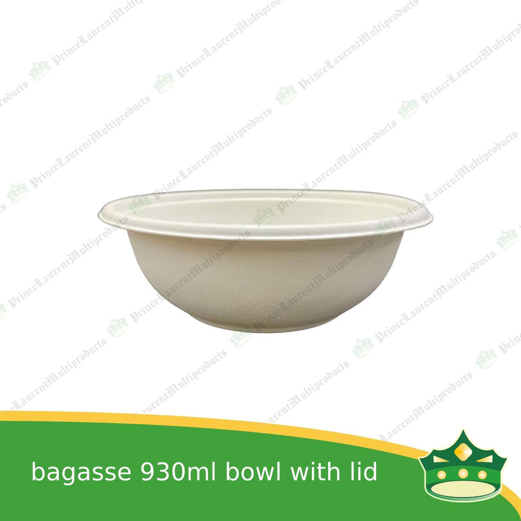 [50 pcs] bagasse soup salad bowl with pet lid paper take out noodles soup compostable biodegradable take away bowl for meals, rice toppings, catering food, noodles, soup, salad