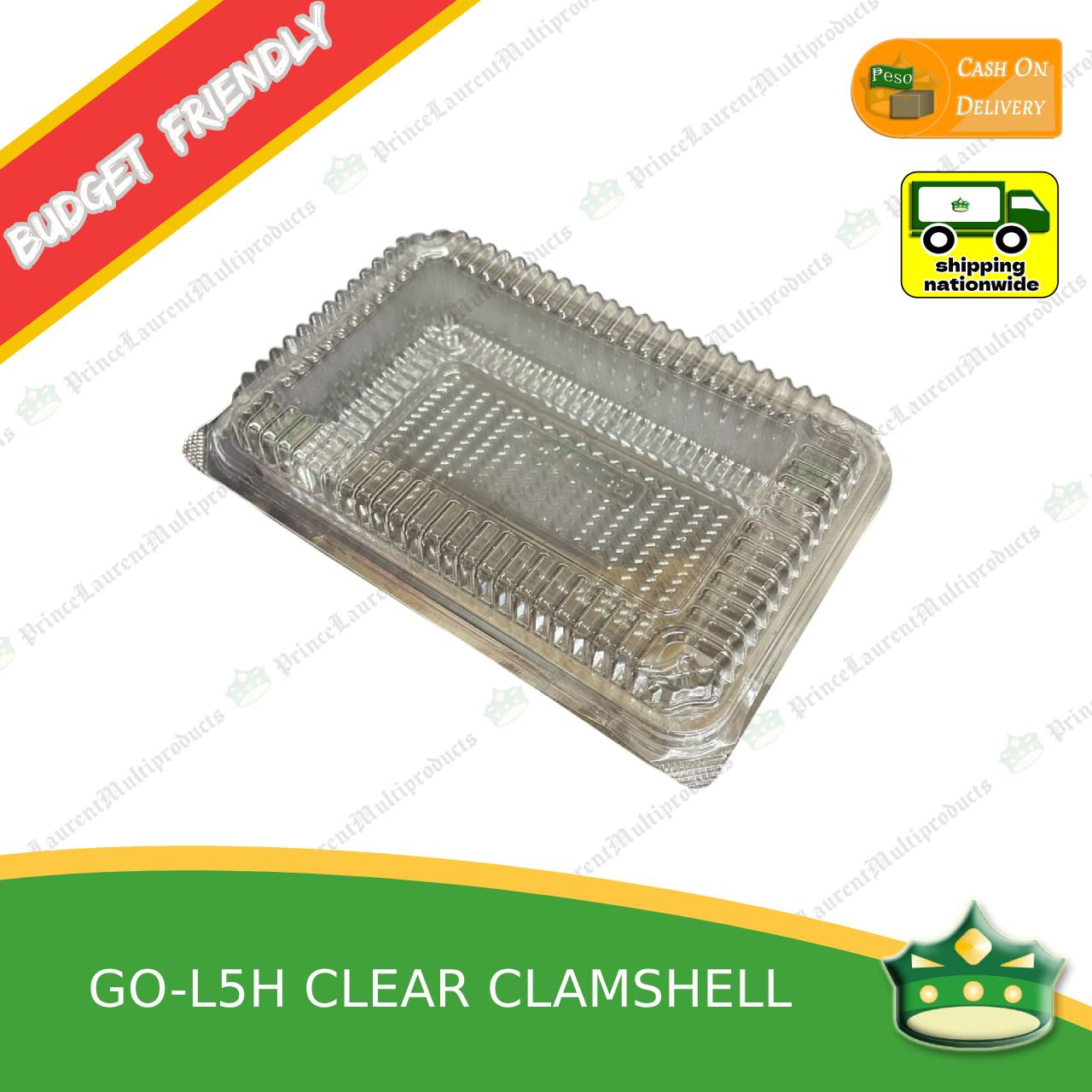 [50 pcs] clear clamshell GO-L5H C301 OPS clearview food containers for any food products, Leche flans, tarts, macaroons, salad, fruits, baked goods