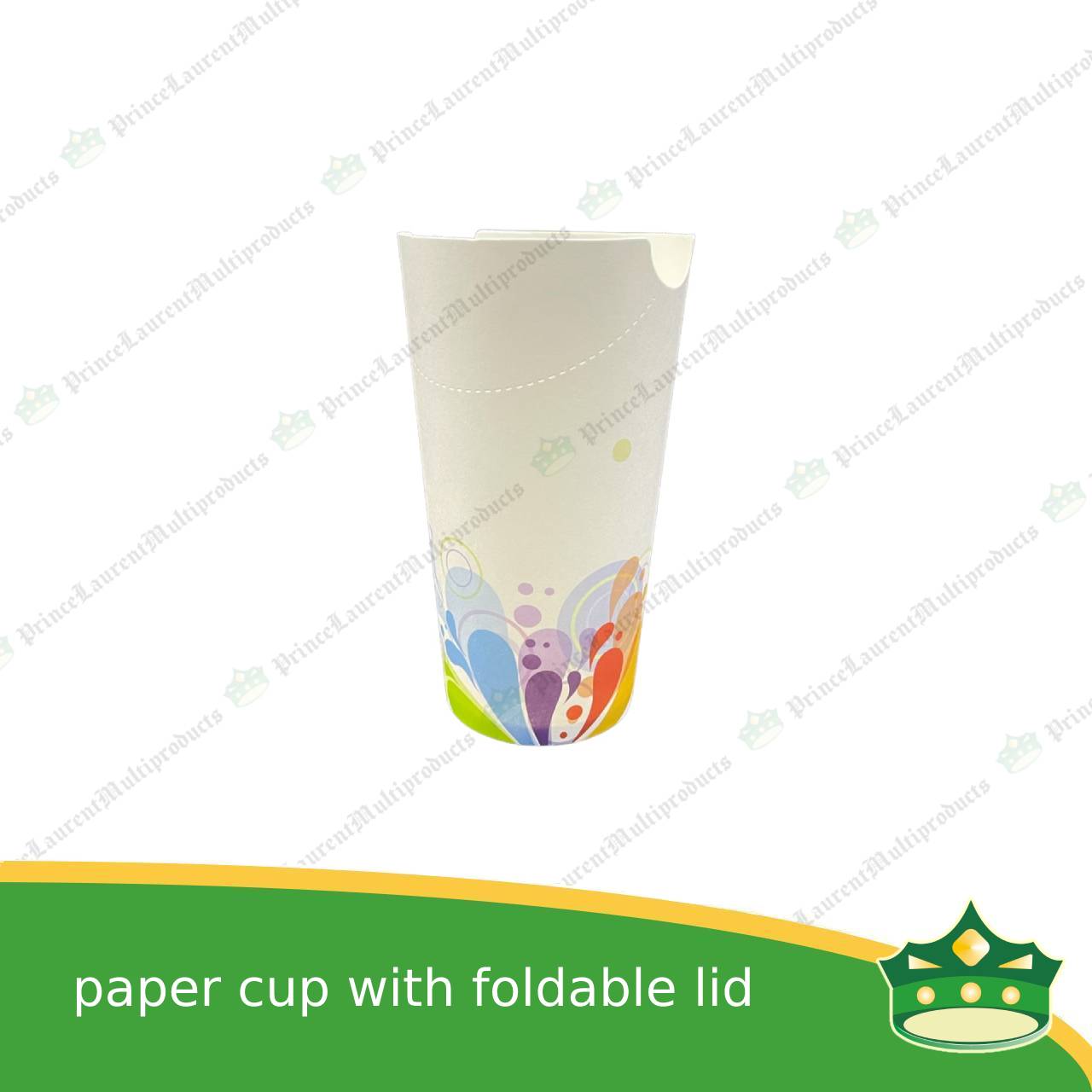 [50 pcs] paper cup with foldable lid for small cup take outs, taste test, promotional cups