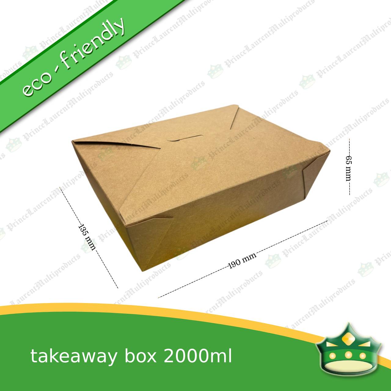 [50 pcs] takeaway box kraft 2000ml laminated for take-out meals, viands, snacks, noodes, pansit, ulam, rice toppings, fried chicken, chicken pops and other products, saucy food