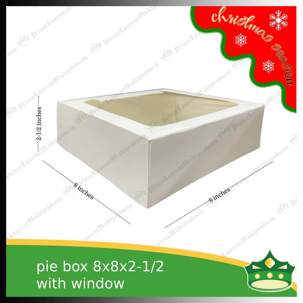 [25 pcs] pie box 8x8 inches with pvc window for pies cakes & pastries