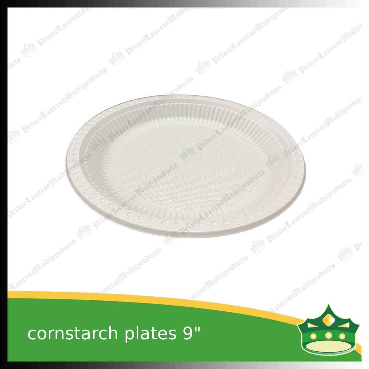 [50 pcs] 9 inch plate compostable cornstarch biodegradable serving plate