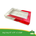 [20 pcs] 6x9x1-5/8 printed pastry box with window as one piece for pastries, gifts, brownies, cookies, etc
