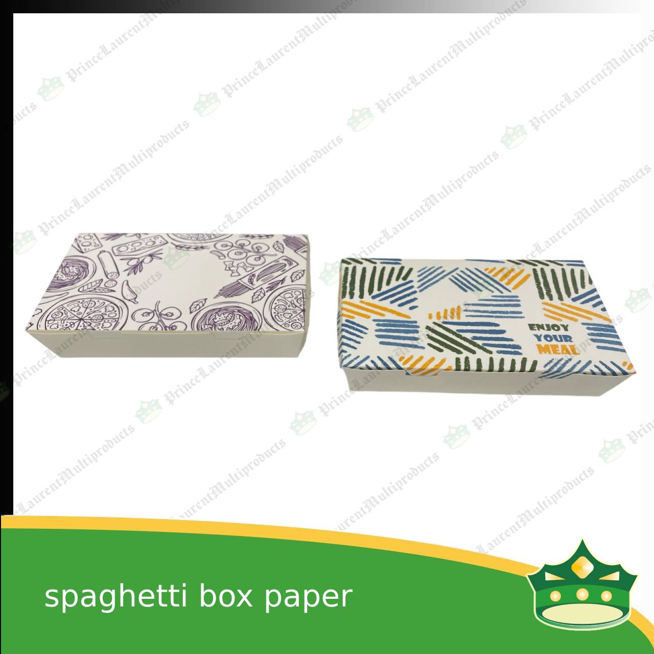 [20 pcs] paper spaghetti box laminated printed easy to assemble for take-out take home away meal pack