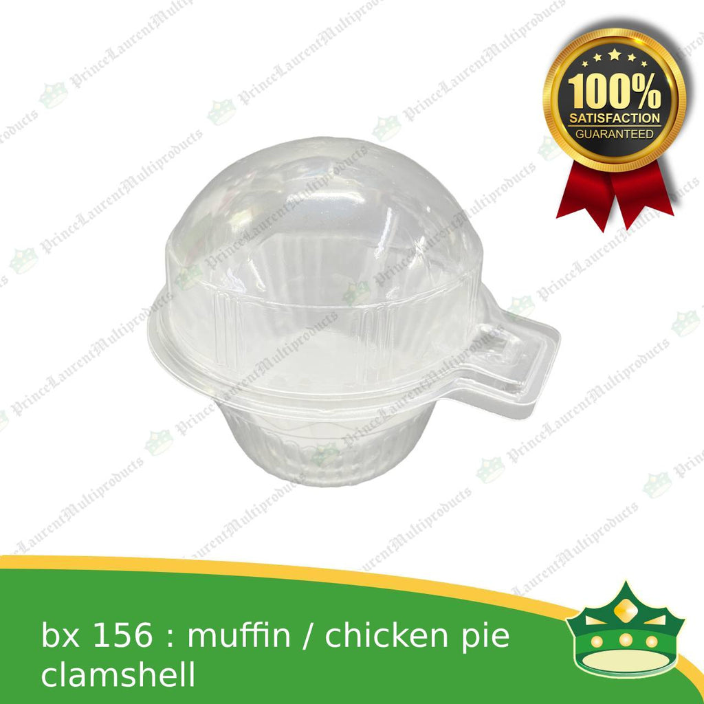 [50 pcs] bx-156 muffin chicken pie clear clamshell for pies, muffins single served, solo muffin solo pie