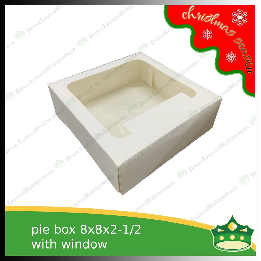 [25 pcs] pie box 8x8 inches with pvc window for pies cakes & pastries