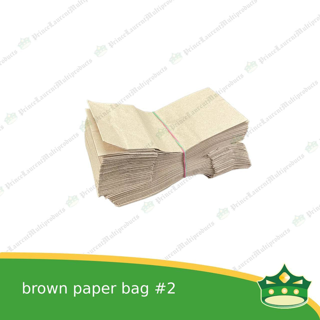 [100 pcs] kraft brown paper bag #2 (2-1/2x3-3/4x8") for environment friendly packaging