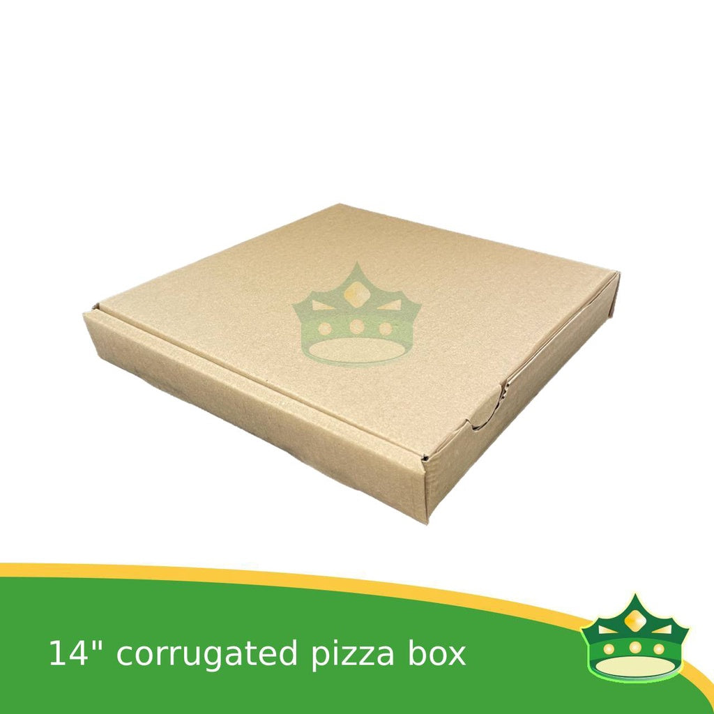 [50 pcs] corrugated pizza boxes 14 inches for take out of pizzas, kakanin, noodles, Filipino delicacies