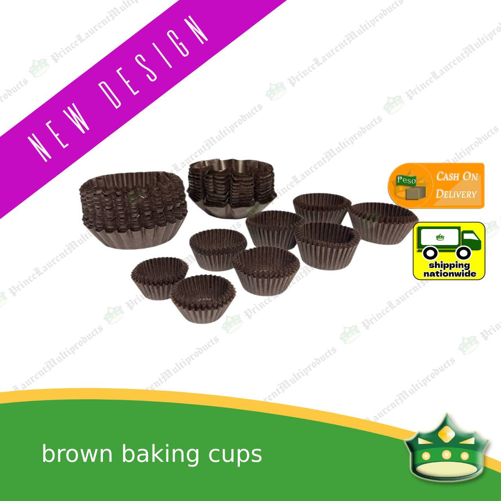 [1 pack] glassine cupcake liner baking cup BROWN for pastries,  tarts, cupcakes, eclairs, mamon