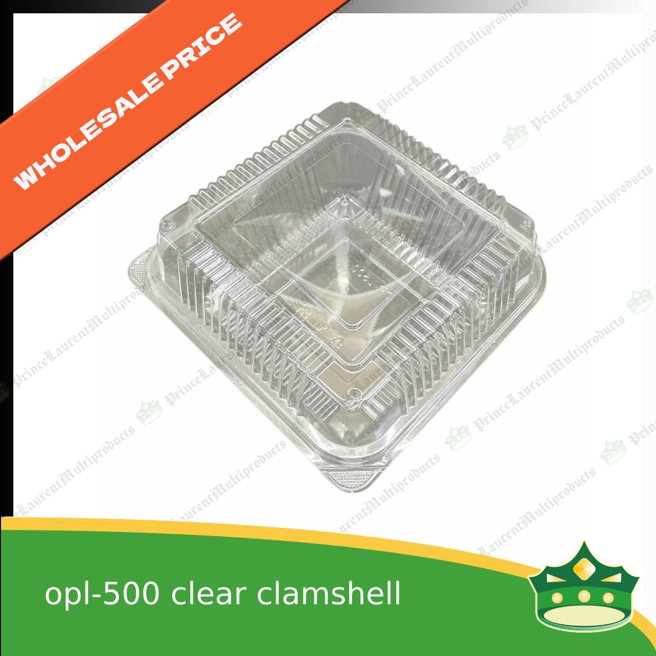 [1 case] clear clamshell OPL500 OPS clearview food containers for any food products, muffins, cakes, chiffon, cupcakes, salad, fruit, baked goods