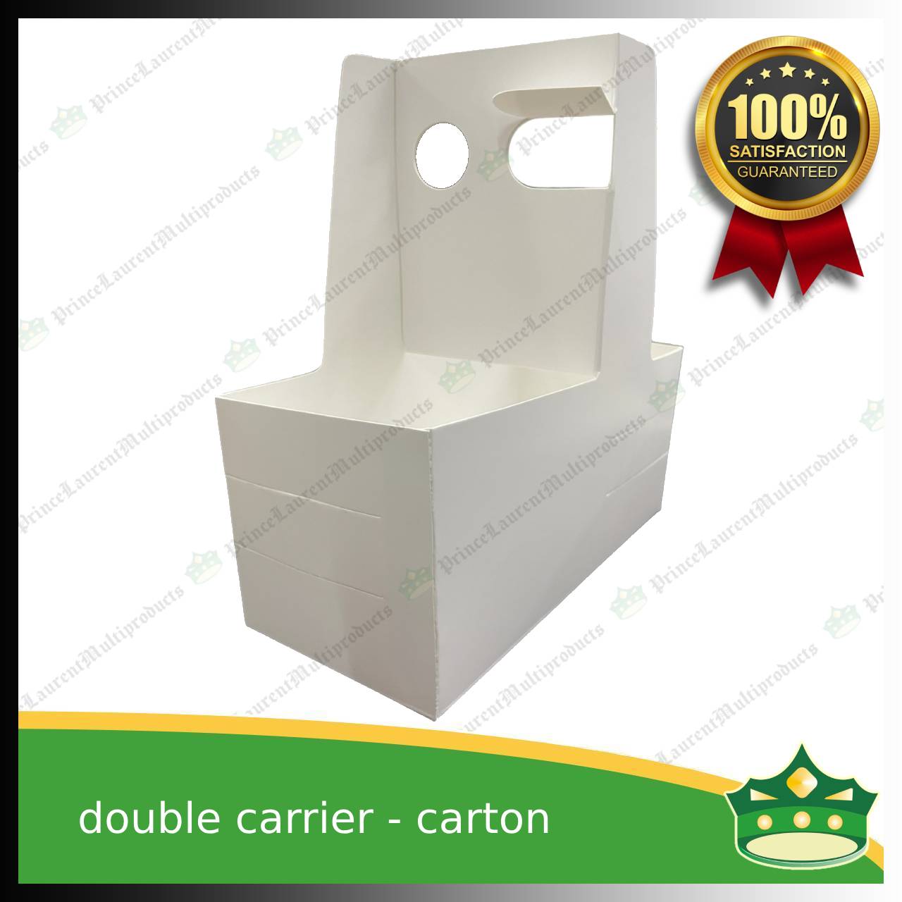 [50 pcs] double cup carrier carton white for take out of beverages, milktea, coffee