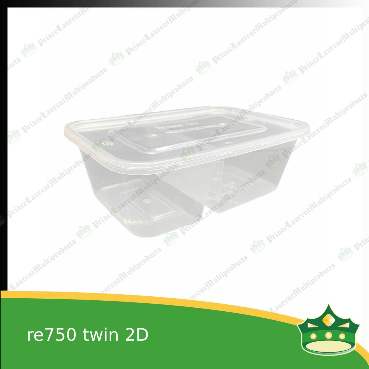 [10 pcs] re750 twin 2d microwavable container for packed meals, rice meal, packed lunch