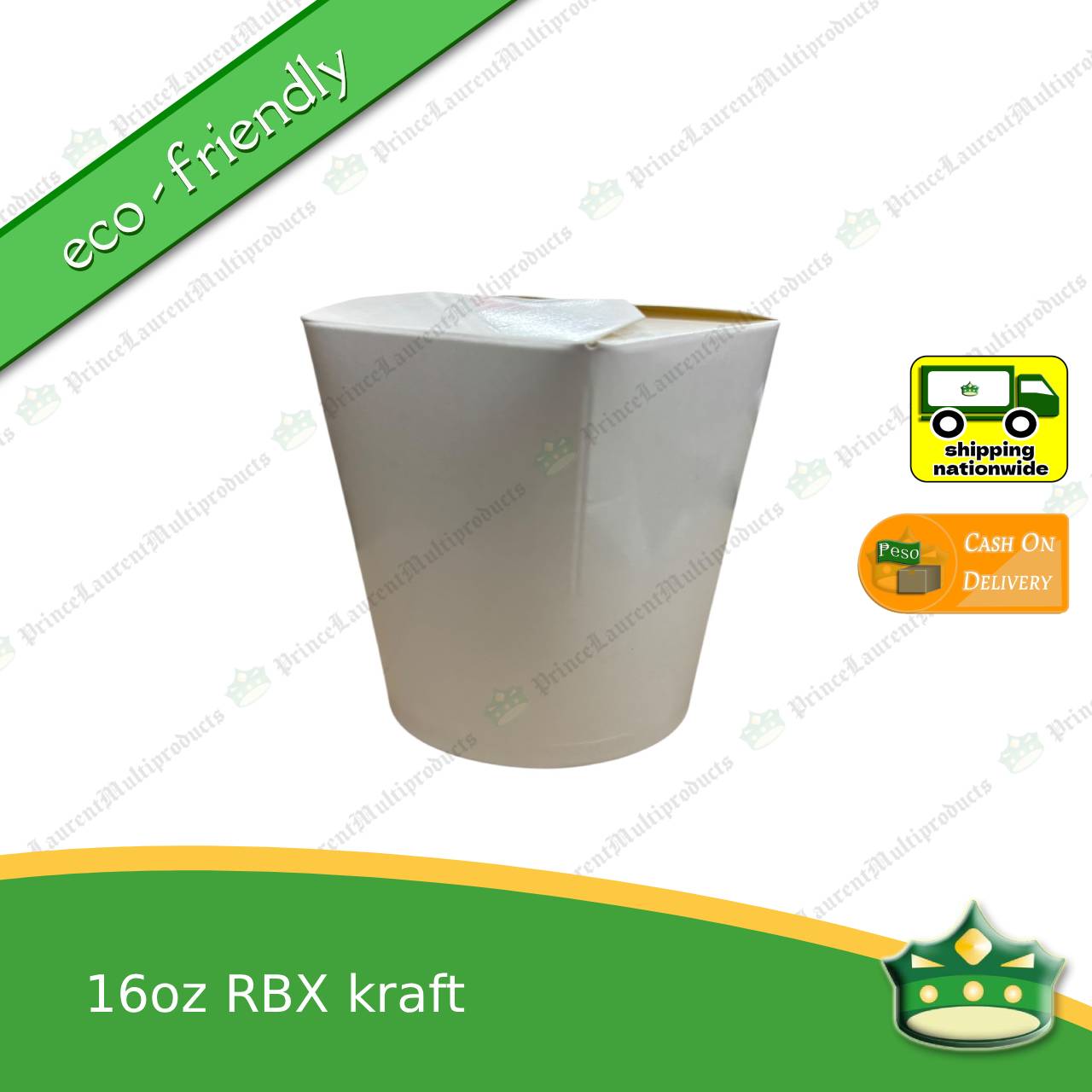 [50 pcs] noodle box / noodle cup paper /rice in a box 470cc white with PE lamination for take-outs of noodles, pasta, ricetoppings, meatballs and so much more