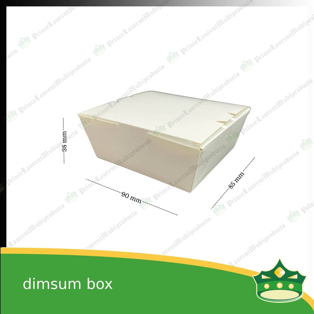 [25 pcs] paper dimsum box laminated white for take-out take home away meal pack for dimsum / noodles
