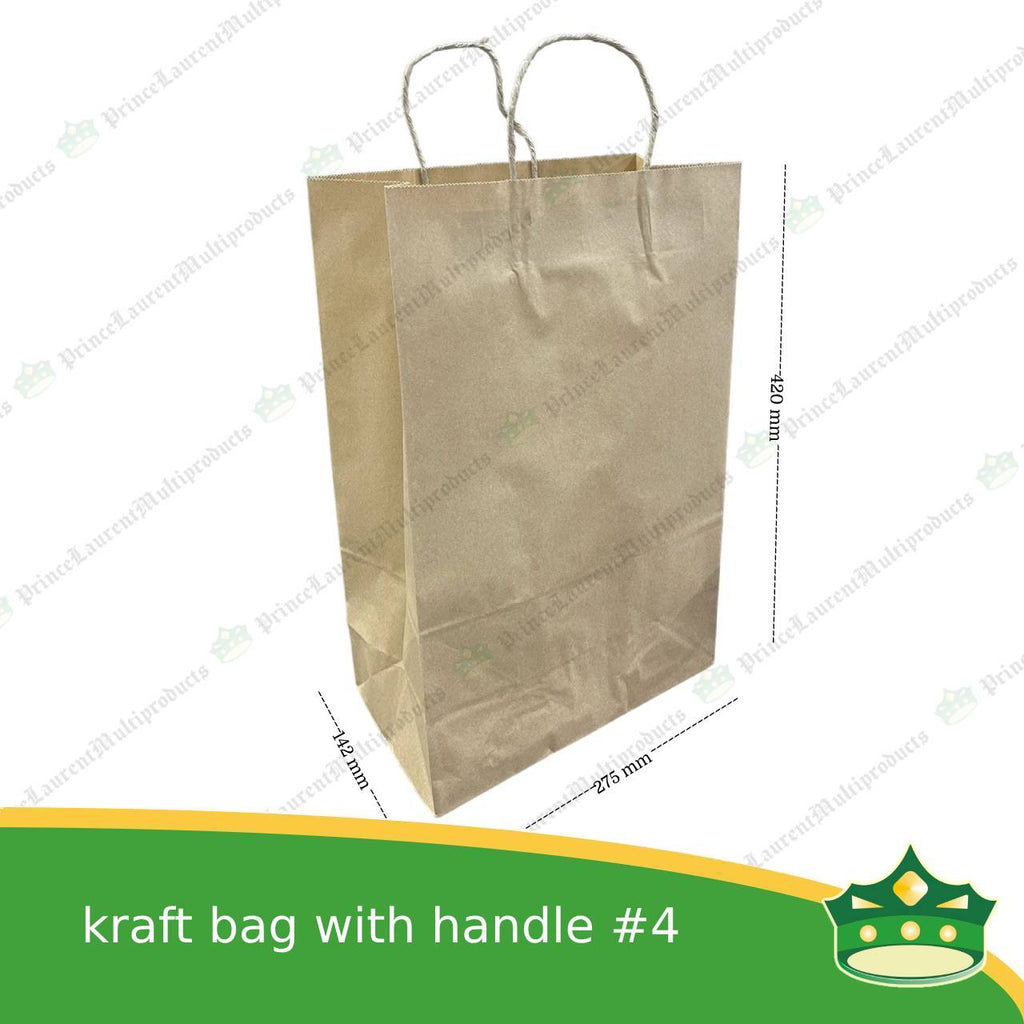 [25 pcs] kraft paper bag with handle #4 (275x142x420mm)
