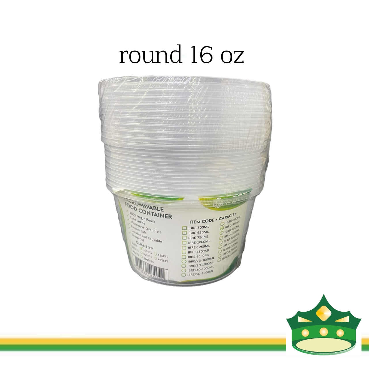 IBOX brand microwavable plastic round containers take out for soups and other food products