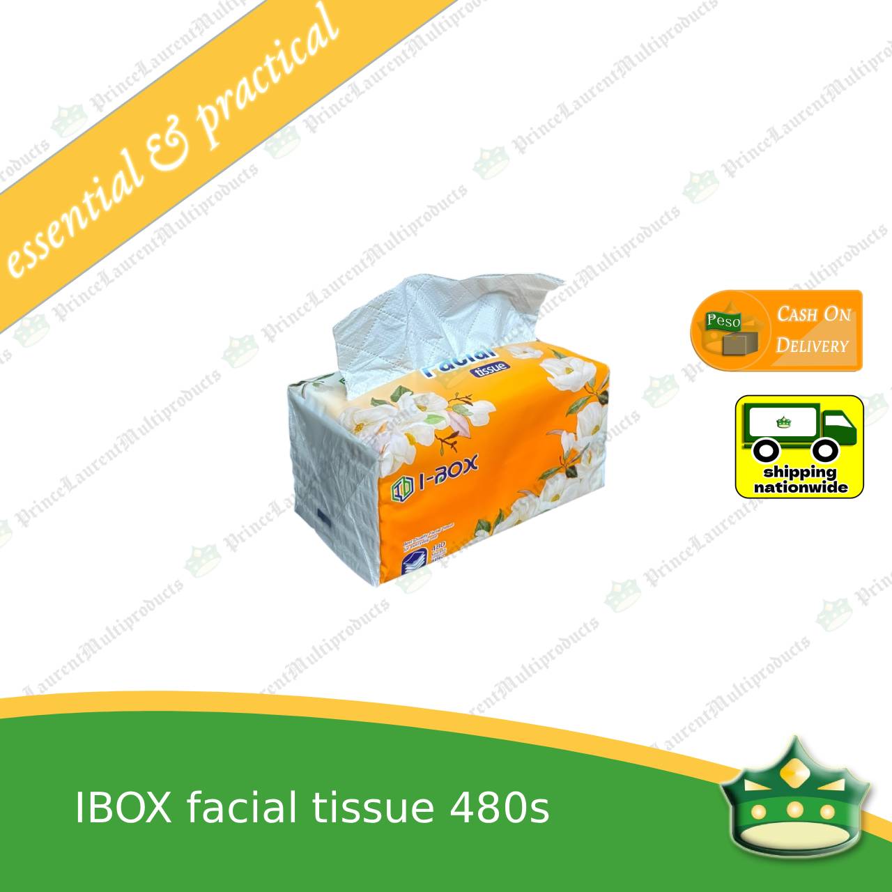 [480 sheets] facial tissue white 480's IBOX for personal, office or household uses