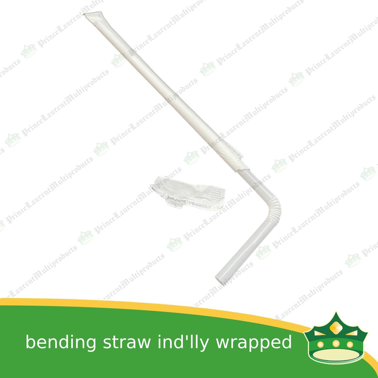 [100 pcs] bending straw white individually paper wrapped