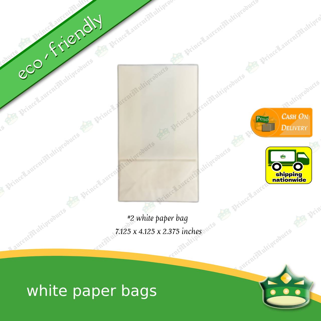 [100 pcs] white paper bag food-grade for miscellaneous take-out