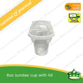 [100 pcs] 6oz sundae cup with or without lid for sundae, dessert, ice cream, yogurt, froyo, gelato, iced drink